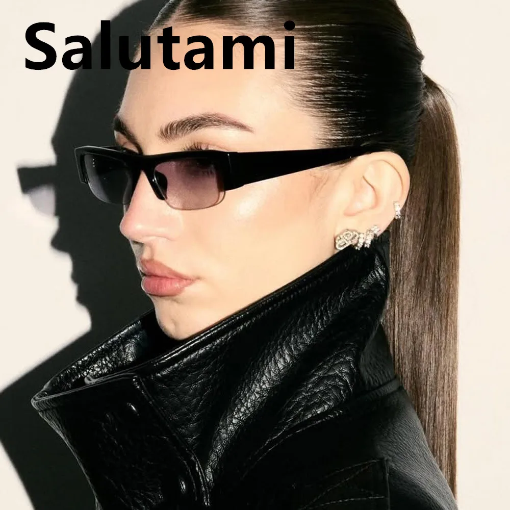 Halbrahmen-Sonnenbrille mit kleinem Rechteck und Farbverlauf für Damen, neue Vintage-Sonnenbrille in Schwarz-Rot, sexy Sonnenbrille für Damen, Fahrbrille. – Detail 3