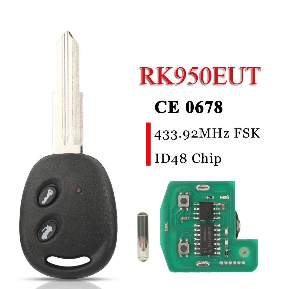 JYQ RK950EUT Remote Car Key 433.92MHz FSK ID48 For Chevrolet Aveo Spark Matiz Holden Barina 2009-2016 Auto Control Fob CE 0678