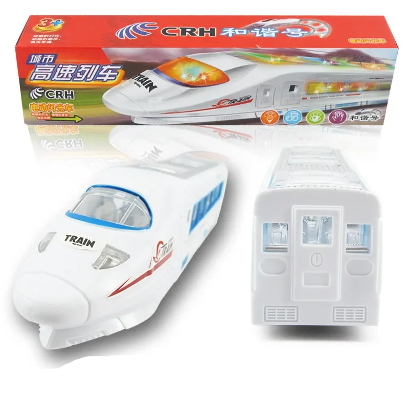 

[ Funny ] Electric light & music Train Toy high-speed train goes around and changes directions on contact (Battery Powered) toys