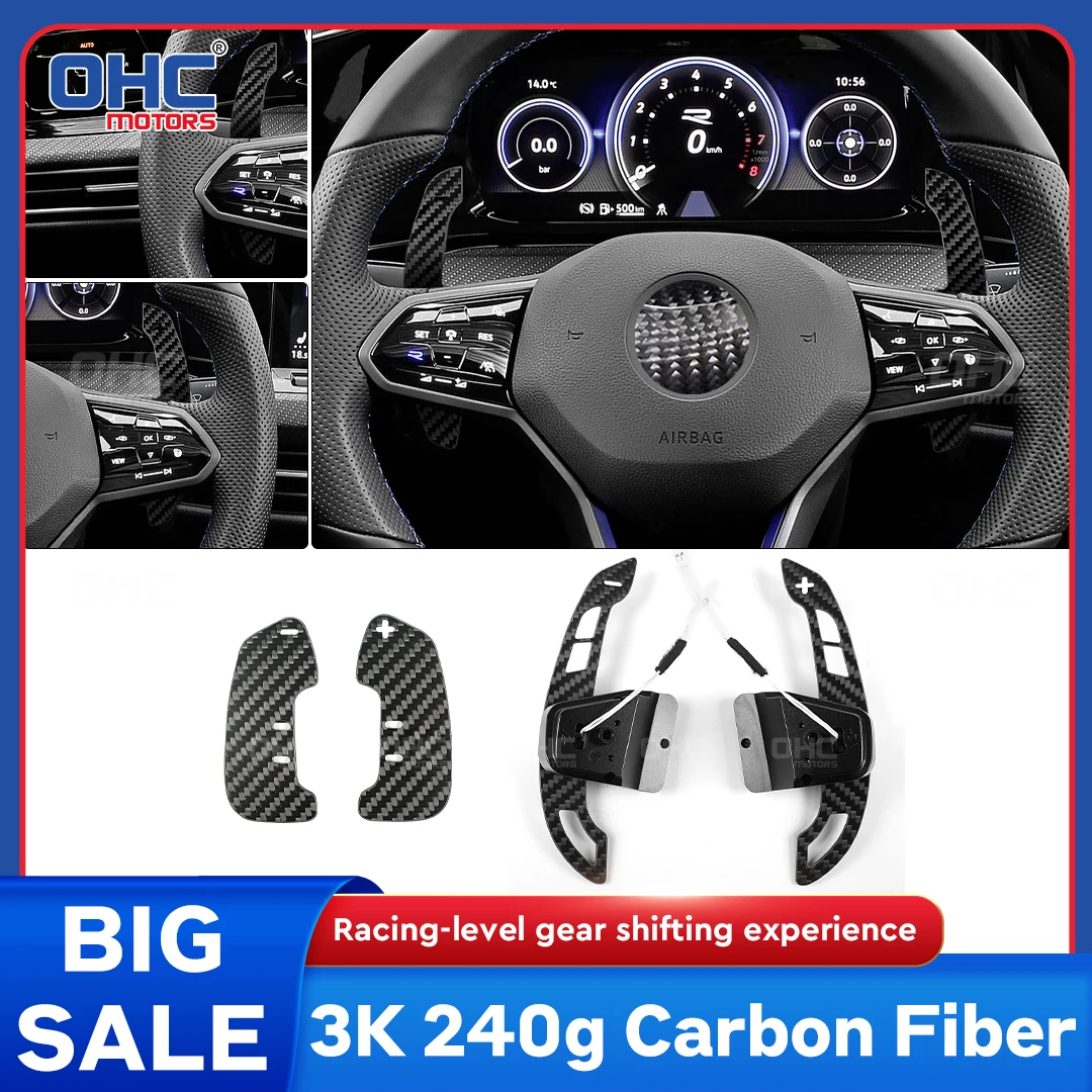 

OHC Real Carbon Fiber Magnetic Paddle Shifters For Volkswagen VW Golf 8 MK8 GTI R R line 2021 2022 2023 2024 2025