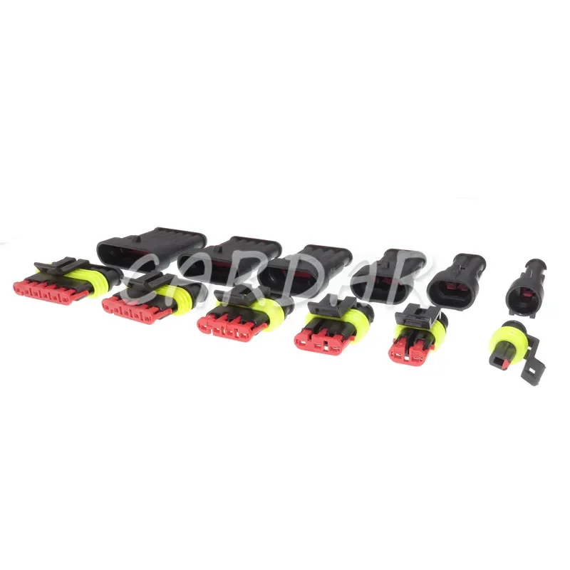 

High Quality Superseal AMP/Tyco Waterproof Electrical Connector AC Assembly 1/2/3/4/5/6 Pin Sealed Plug Wire Socket For Truck