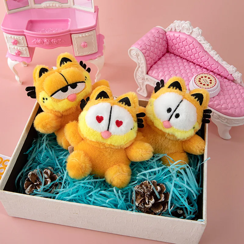 Cartoon Cute 4-Inch Garfield Plush Toy Doll Keychain Claw Machine Bag Pendant