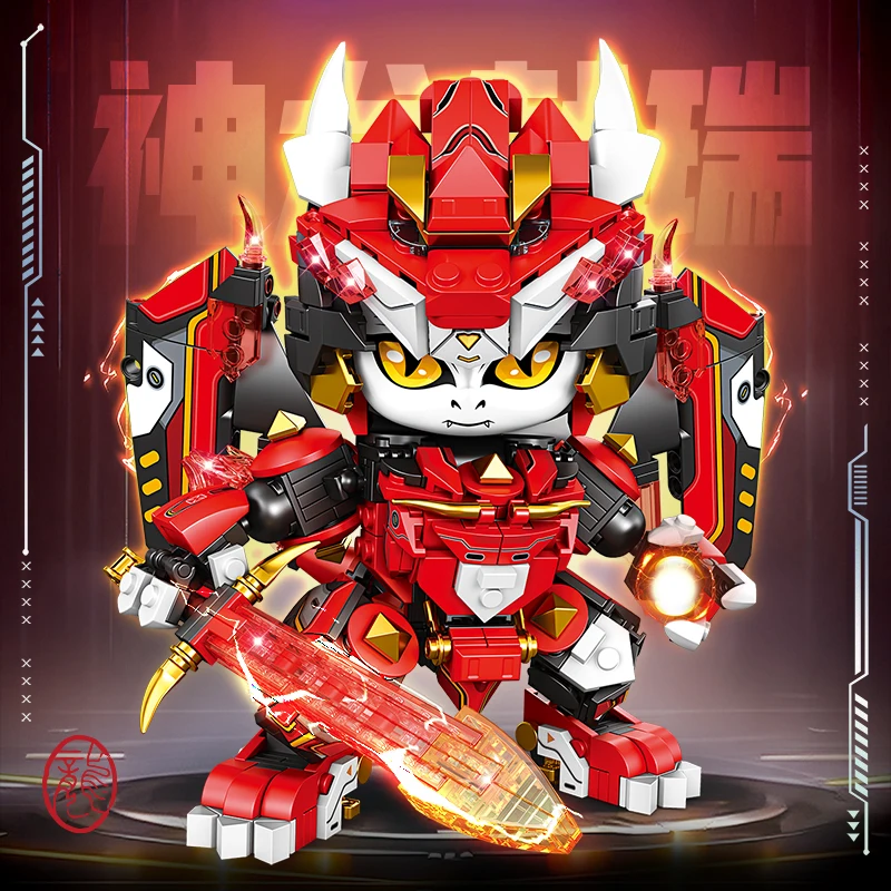 2025 New Wave Panda Mecha Modello animale Building Blocks Giocattolo Display Ragazzo Ragazza Regalo Giocattolo di assemblaggio per bambini