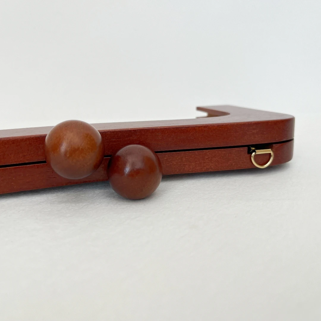 22CM Wood Head Bag Purse Frame with Screws Handbag Handle Wood Bag Parts Chain Clasp Accessories for Wallet And Coin Bag Making