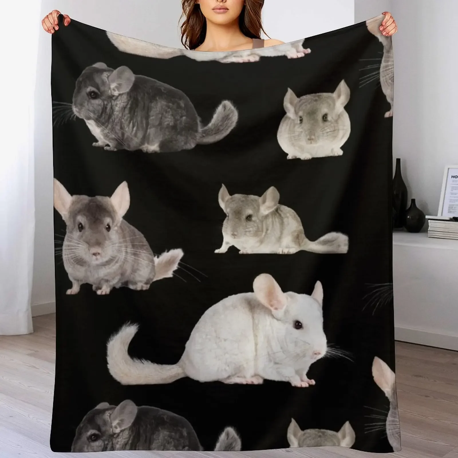 New Chinchilla Sticker Pack Throw Blanket Soft Big Decorative Sofa Polar Blankets