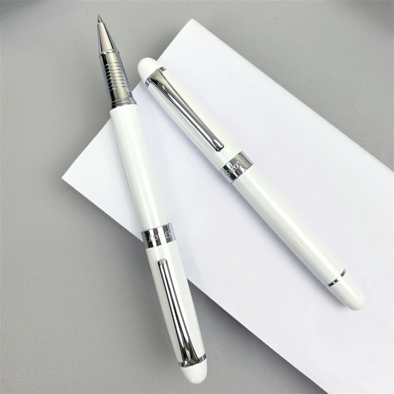 New GUOYI A203 Metal Gel Pens 0.5mm Black Nib Beautiful White Colors Men Women Boys Deluxe Signature Pen Writing Smooth Gift