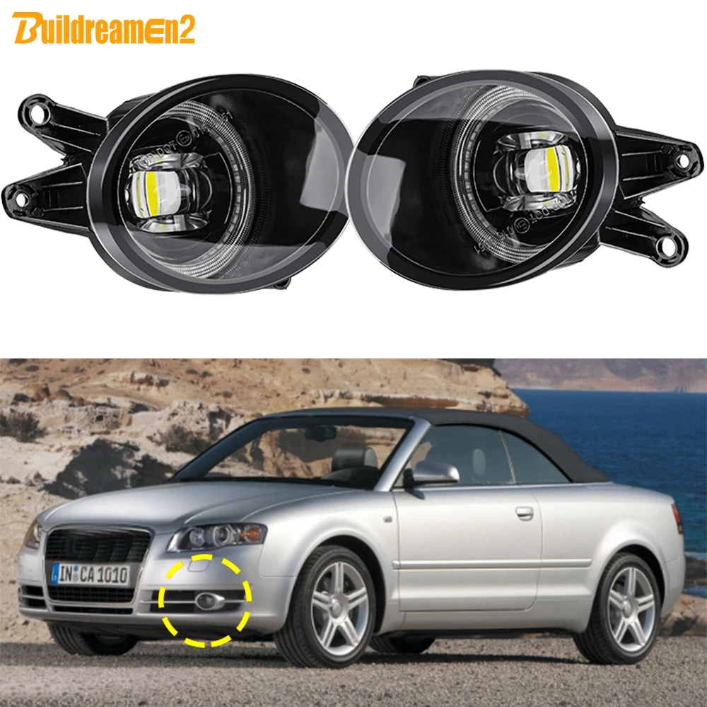 

2 X 30W Car Angel Eye LED Fog Light Daytime Running Lamp 8000LM For Audi A4 B6 Convertible Cabriolet 2002 2003 2004 2005 2006