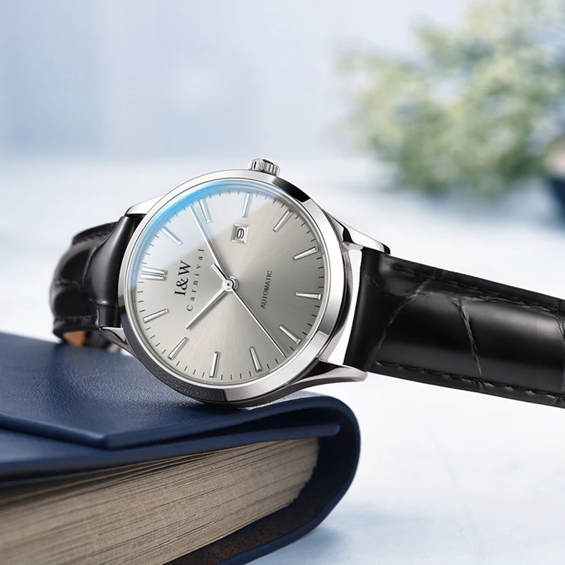 كرنفال العلامة التجارية IW الراقية سلسلة فاخرة المستوردة حركة المرأة ساعة ميكانيكية موضة جلدية الياقوت تاريخ الساعات النساء