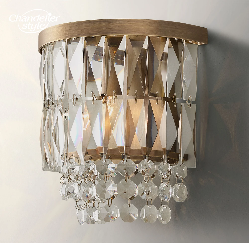 Modern LED Wall Lamps Lustre Portia Crystal Sconce Decoration Living Room Bedroom Corridor Indoor Lighting