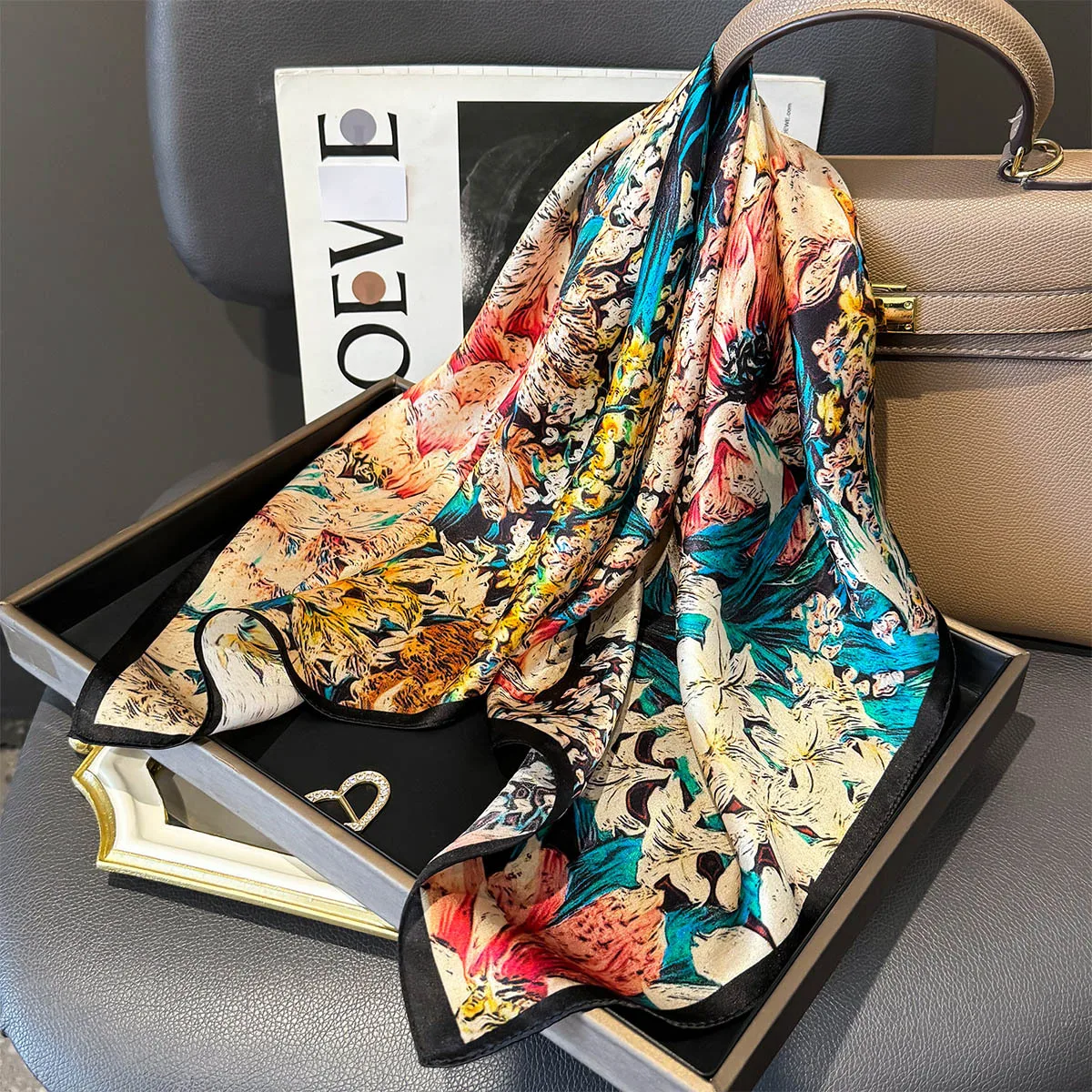 

100% шелковый шарф, женский платок из пашмины на шею, платок-бандана, женские шарфы-банданы, хиджаб, шаль, квадратный головной платок шарф 65 см