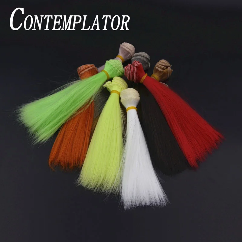CONTEMPLATOR 10 couleurs en option banderoles droites et fines fibres saumon mouche attachant matériaux 1pc15cm Sabiki plate-forme leurres fibres synthétiques