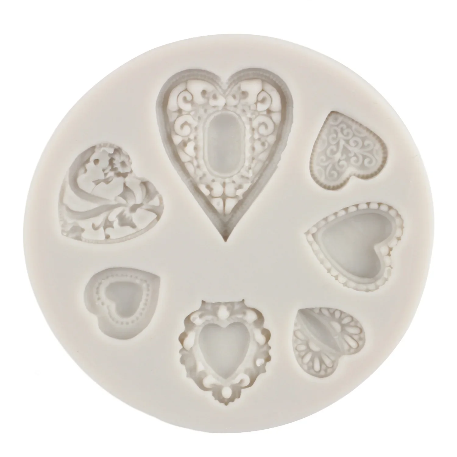 Heart Shaped Gem Silicone Mold Cupcake Topper Fondant Molds Wedding Cake Decorating Tools Chocolate Gumpaste Moulds Cand y Mould