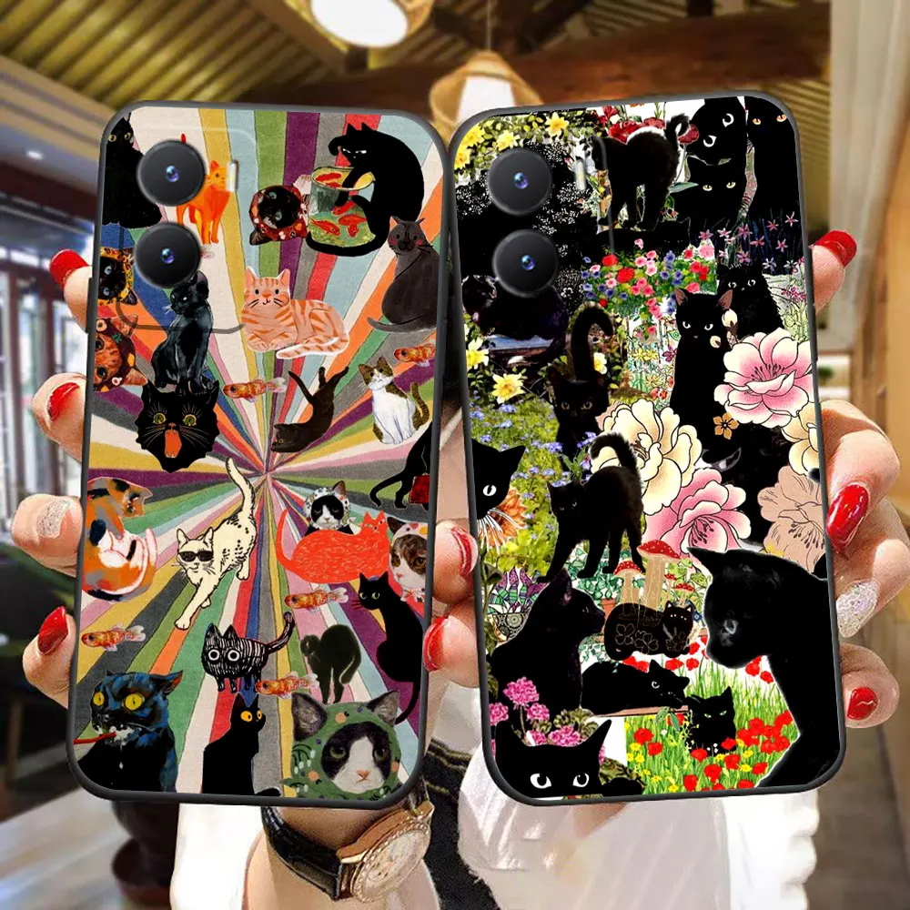 

Cute Cat Puzzle Phone Case For VIVO Y93 Y78 Y72 Y51 Y50 Y36 Y33T Y31 Y22S Y21 Y20 Y19 Y17S Y16 Y15S Y02S Case Funda Coque Shell