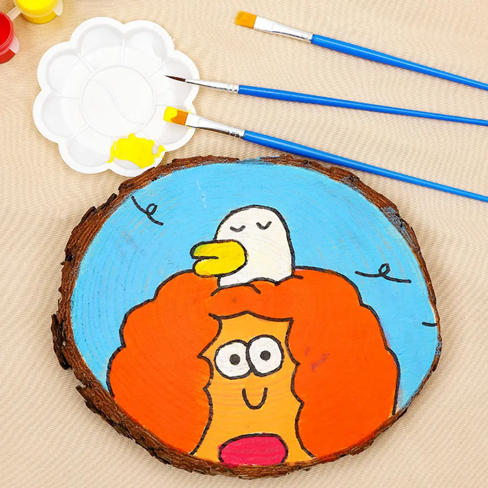 

5 шт. круглых деревянных заготовок для творчества, деревянные доски для росписи, декоративные круглые деревянные элементы