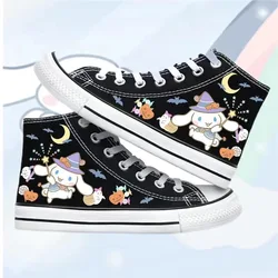 Sanrio Cinnamoroll Print Couple Shoes Preppy Style Student Canvas Shoes Cartoon Q Edition High Top Casual Ręcznie malowane trampki