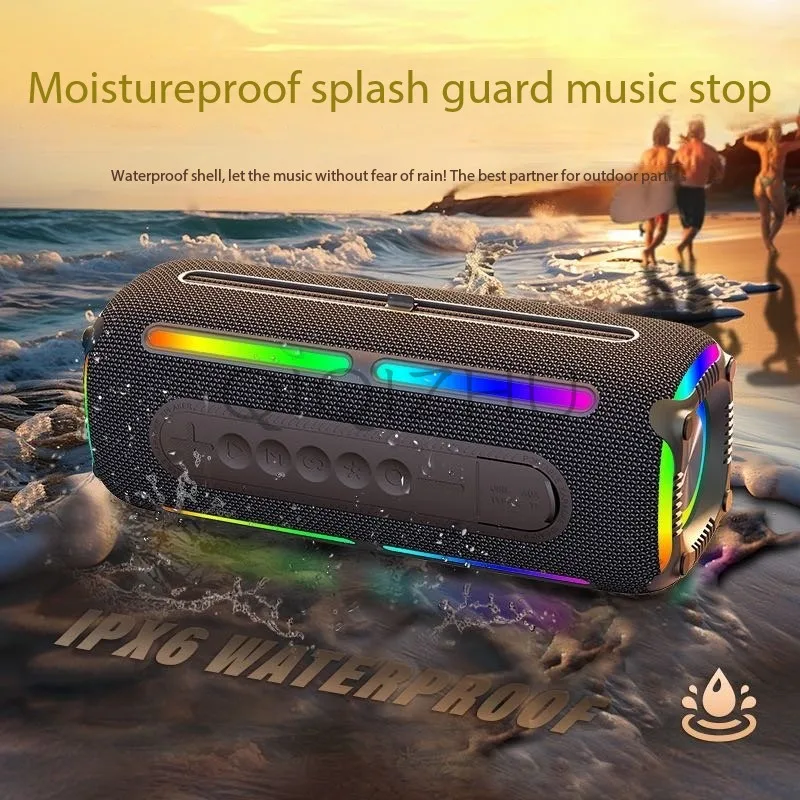 Wireless Bluetooth Speaker Outdoor Waterproof Sound Column Portable Subwoofer with TWS EQ Sound Effect Adjustment Bluetooth 5.3