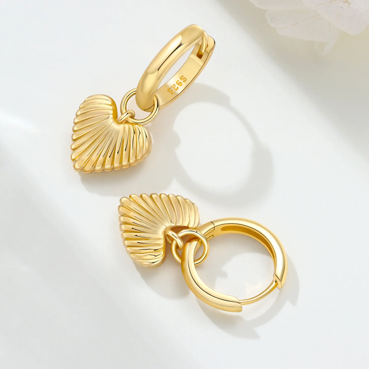 Women's 925 Silver Heart Drop Earrings