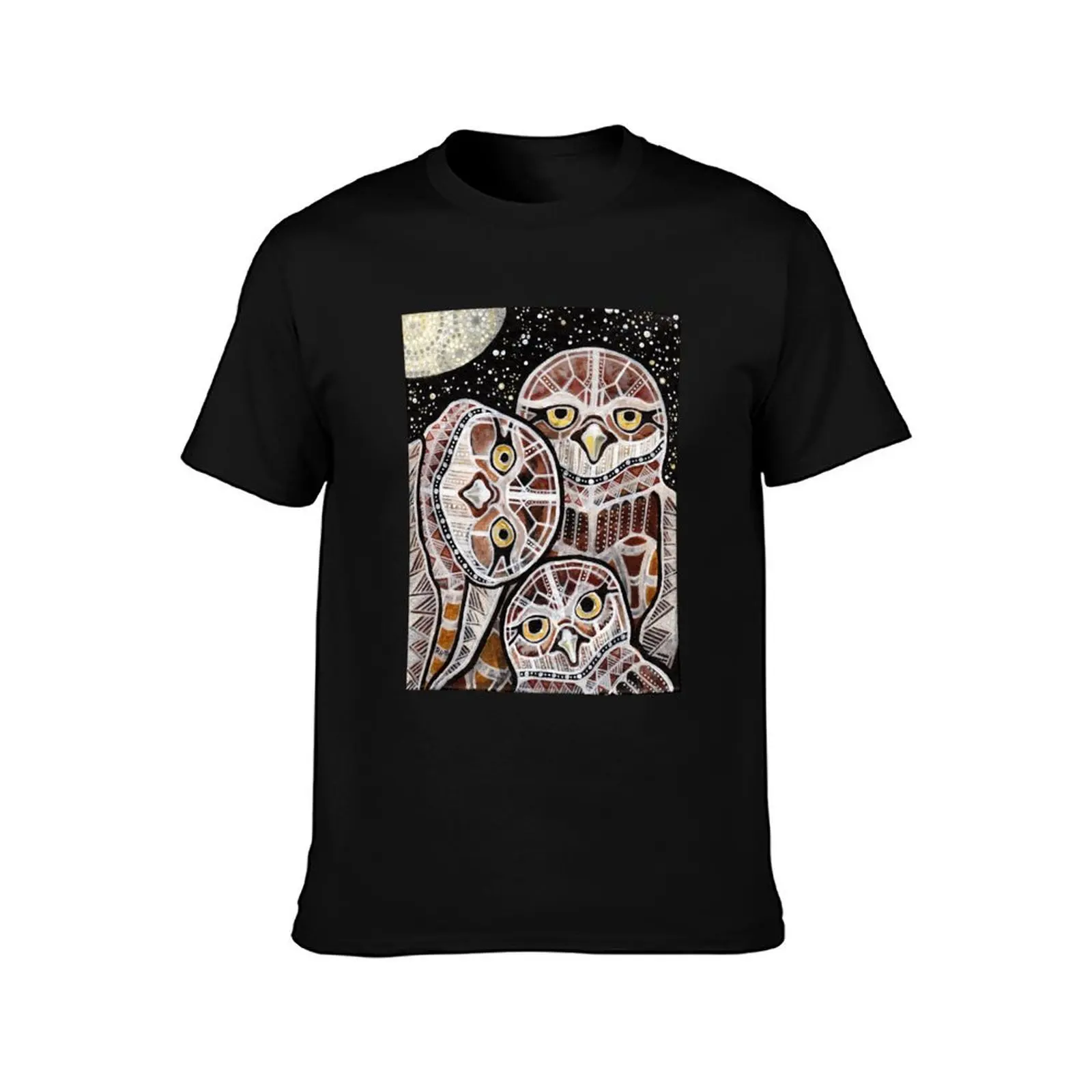 Burrowing Owl Family T-Shirt Christmas Casual Short Sleeve Top T-Shirt