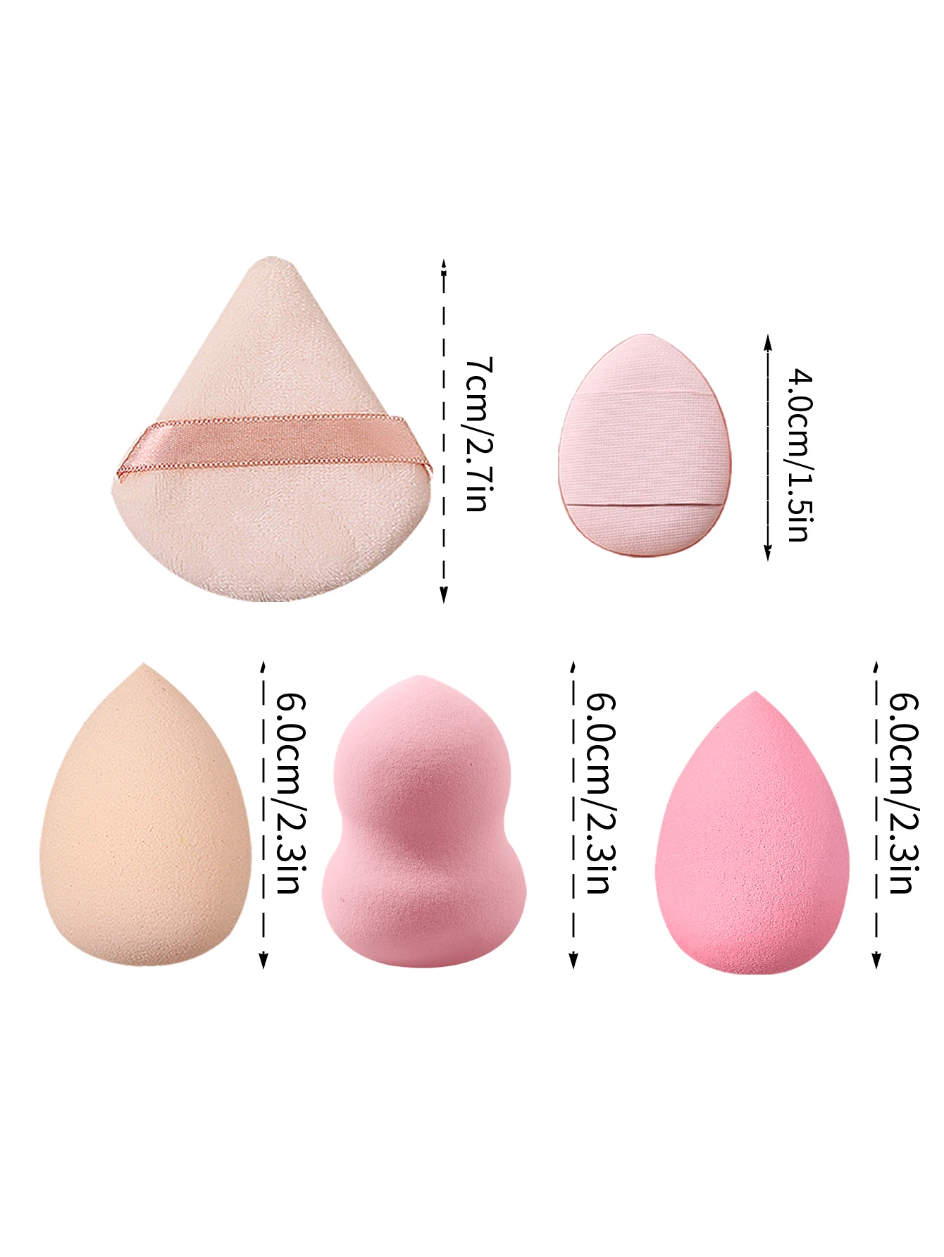 Ensemble d'éponges de maquillage multifonctions pour œufs de beauté, 15 pièces, 6 gouttes d'eau/oeufs de beauté, 3 bouffées de poudre triangulaires, Mini bouffées de poudre pour le pouce