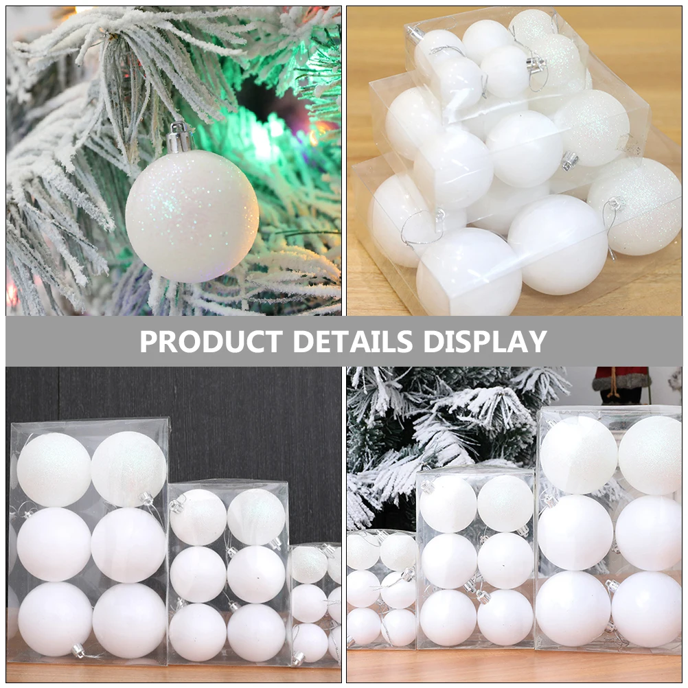 

6 Pcs Christmas Decoration Ball Small Balls Hanging Round Holiday Ornaments White Man