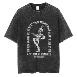 Rock Band My Chemical Romance Washed T Shirts The Black Parade Men Women Punk Hip Hop Short Sleeve Cotton T Shirt Oversized Tees