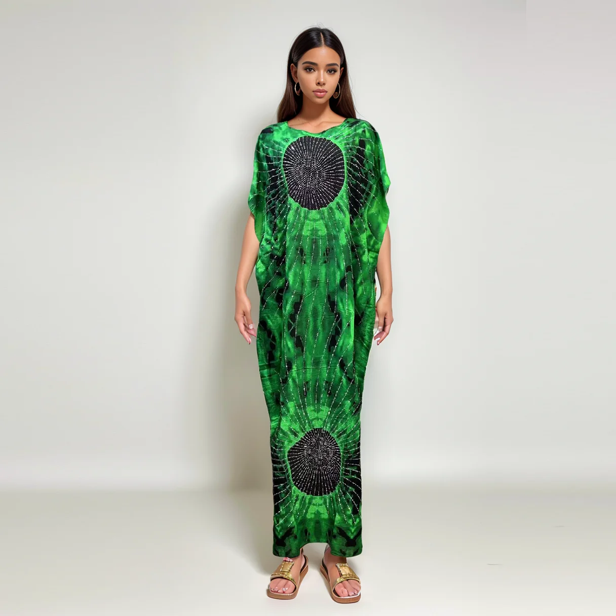 موضة جديدة مشرق اللون عادية فضفاض حار بيع الماس كبير عقال الصيف الأفريقي المطبوعة القطن الملابس النسائية