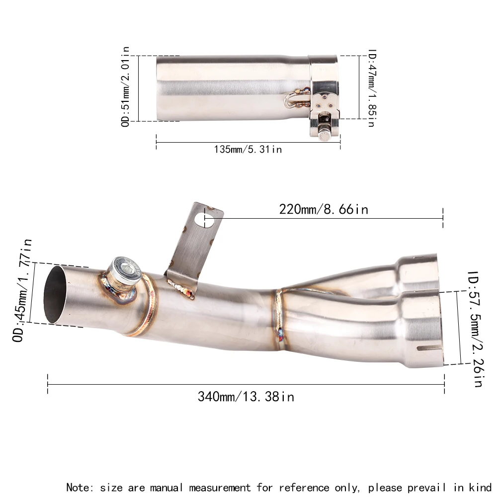 مكتبة ذكية مكتبة ذكية عادم الدراجة النارية لـ YZF R6 أنبوب الوصلة الوسطى عادم الفولاذ المقاوم للصدأ 2006-2021 #2