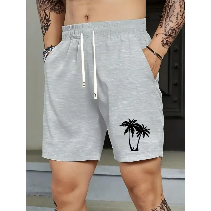 

Men's Fashionable Summer Palm Tree Pattern Casual Sports Shorts, Suitable for Both Men and Women in Outdoor Sports Casual Shorts