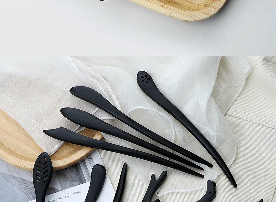 Klassische elegante Holz Haarnadel chinesische einfache Haar Stick Clip Frauen Mädchen traditionelle Stäbchen Haar Gabel Kopfbedeckung Zubehör – Detail 9