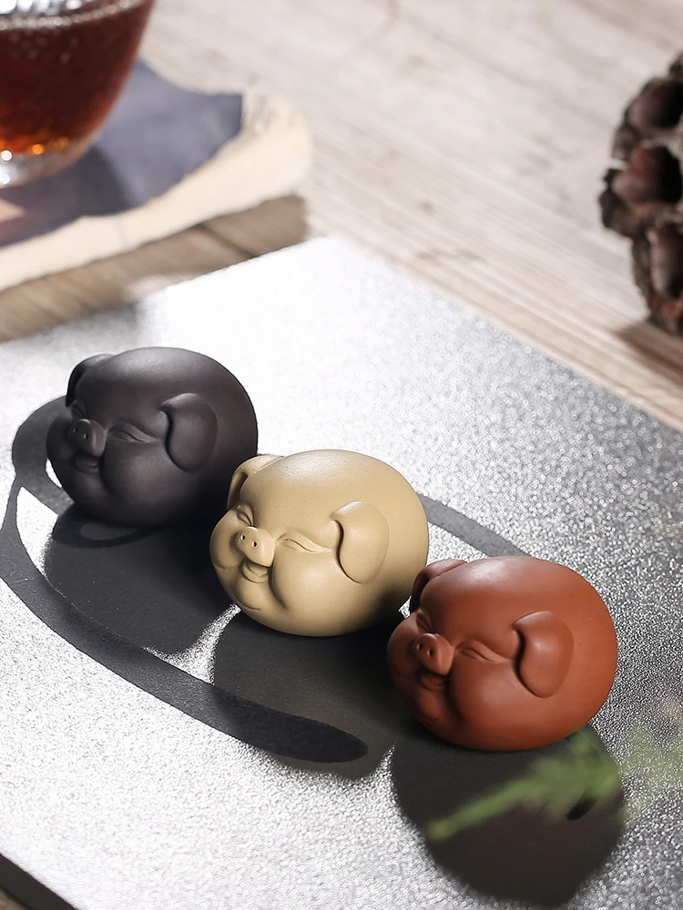 

Creative Zisha Animal Figurine Ornaments Personalized Tea Pet Luckies Little Pig Tea Set Chinese Tea Ceremony Accessories