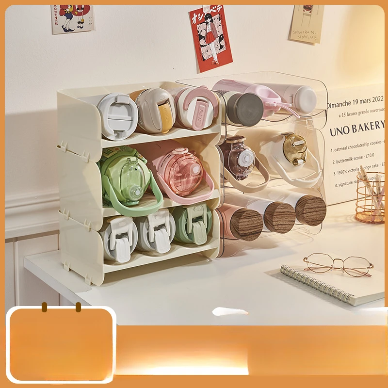 Water Bottle Organizer Holder Stackable Bin Tumbler Holder Wine and Water Bottle Organizer Stand for Home Kitchen Pantry Office