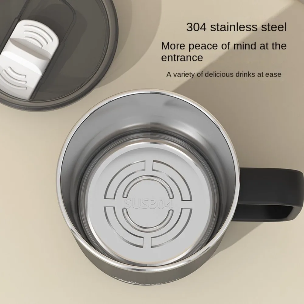 

Portable 304 Stainless Steel Insulated Mug Heat-resistant Large Capacity Water Cup With Handle Leak-proof Milk Coffee Cup Tea