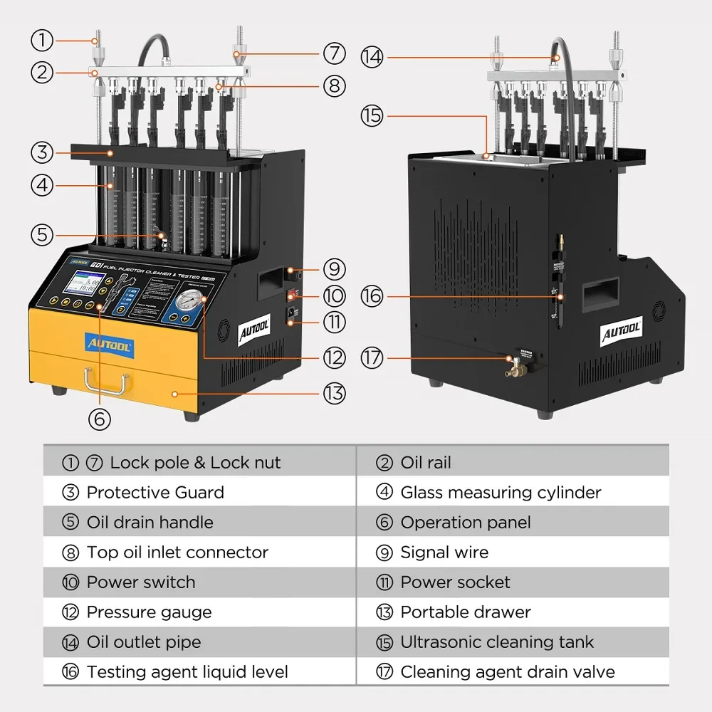 CT500 GDI EFI FEI Fuel Injector Cleaner & Tester Machine 6 Cylinders Fuel Injector Cleaner Tester for car & Motorcycle