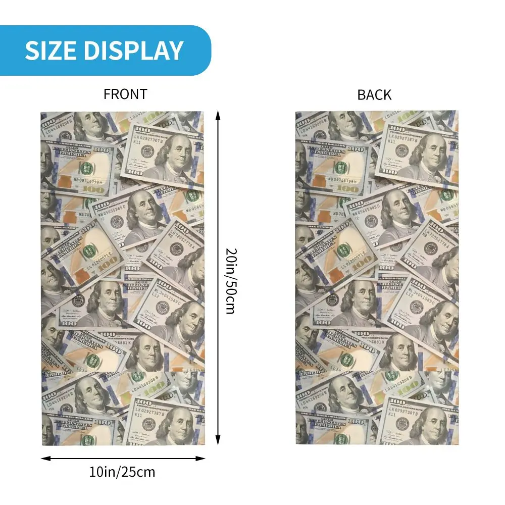 New Hundred Dollar Bills Money Headband Neck Warmer Men Ski Running Tube Scarf Medical Nurse Face Bandana Gaiter