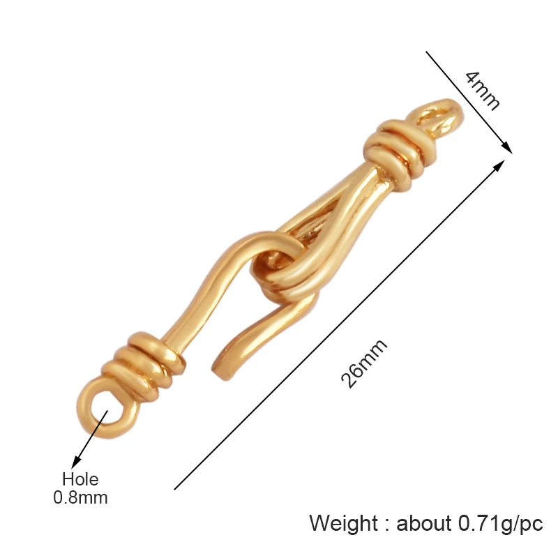 Trendy 18K Gold Plated Connector Hook,Unique Retro Antique Gold Clasp DIY Bracelet Necklace Components Accessories Supplies L40