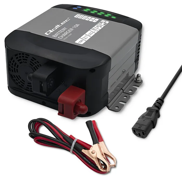 Qoltec Monolith Smart Charger voor LiFePO4-batterijen AGM GEL SLA | 10A | 12V