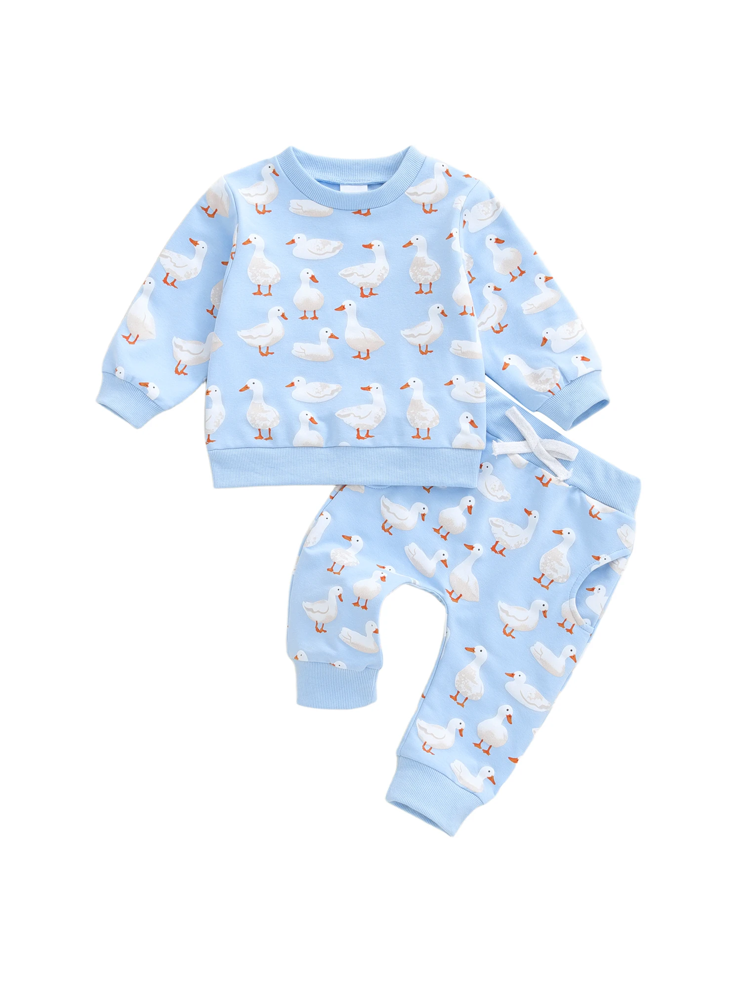 

Cute Toddler Winter Clothes Bear Pattern Hooded Sweater Fleece Lined Pants 2 Piece Outfit Set for Boys and Girls