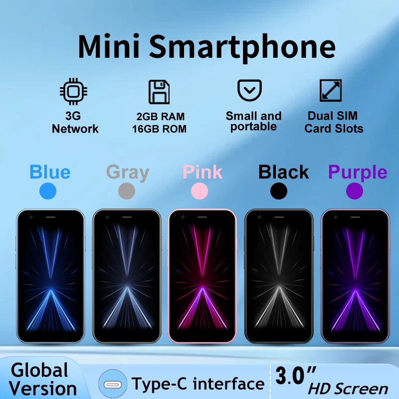 SOYES XS15 3-inch mini smartphone: compact and spare | supports 3G network and dual SIM | 2GB+16GB | multi-color selection