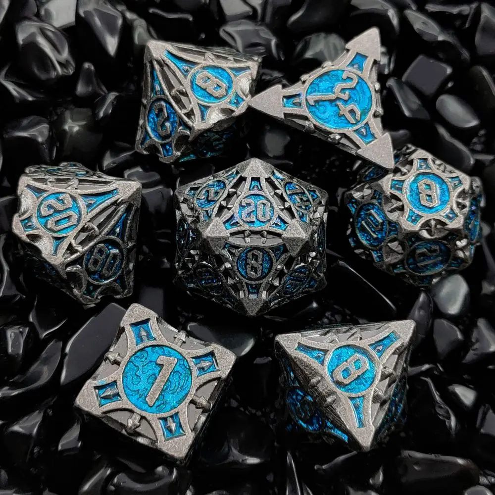 

DND Party Game Metal Polyhedral Dice for Dungeon and Dragons RPG Pathfinder D&D Dice Set Role Playing Game D20 D12 D10 D8 D6 D4