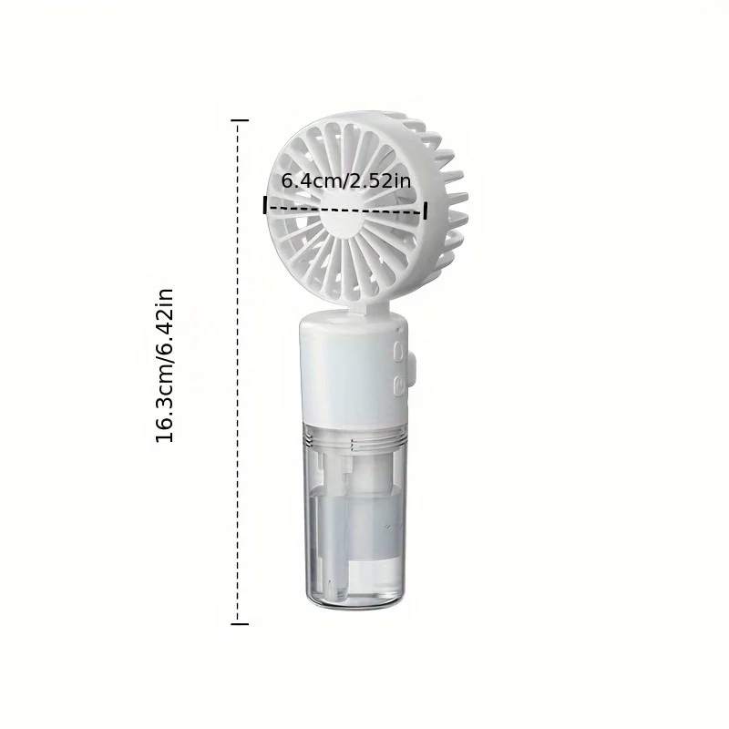 USB Rechargeable Mini Neck Fan with Spray Function, Desktop Folding Fan, Portable Handheld Fan