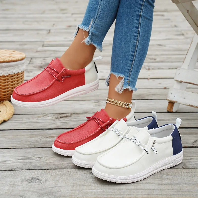 

Women's Plus Size Casual Shoes 2025 Autumn New European and American Style Flat Slip-On Low-Cut Loafers for Women