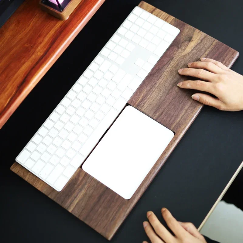 Walnut Magic Trackpad Keyboard Base Custom 2-in-1 Wood Wrist Support Pad Mechanical Keyboard Base Bracket Magic Keyboards Tray