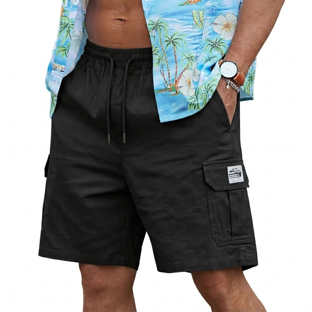Pantalones Cortos Cargo Sólidos para Hombre, Bermuda Casual de Playa, Pantalones de Gimnasio para Correr, Pantalones Tácticos de Trabajo, Pantalones Cortos Multibolsillos de Verano para Hombre