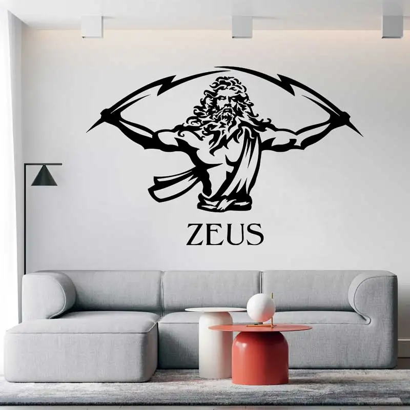 Ancient Greek Mythology Zeus Vinyl Wall Sticker God Lightning Religion Home Living Room Bedroom Car Glass Decorative Wall Decal