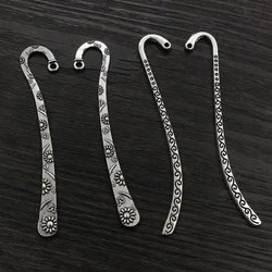 10pcs Vintage DIY Bookmark Charms Flower Antique Silver Plated Zinc Alloy Charms Pendant for Bookmarks Metal Jewelry Accessories