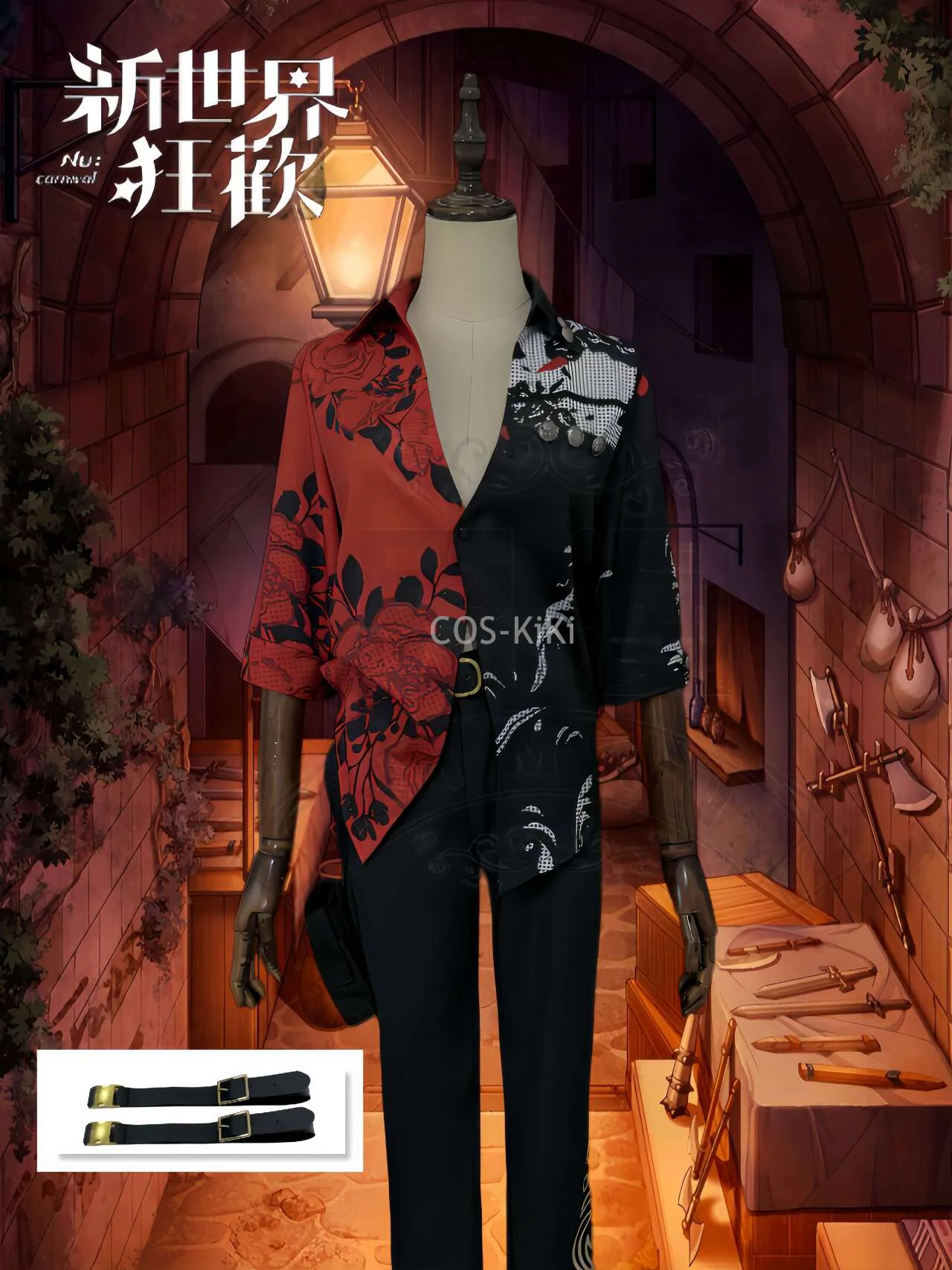 COS-KiKi Nu: Carnival Eiden Game Suit Cool Handsome Uniform Cosplay Costume Halloween Party Role Play Outfit