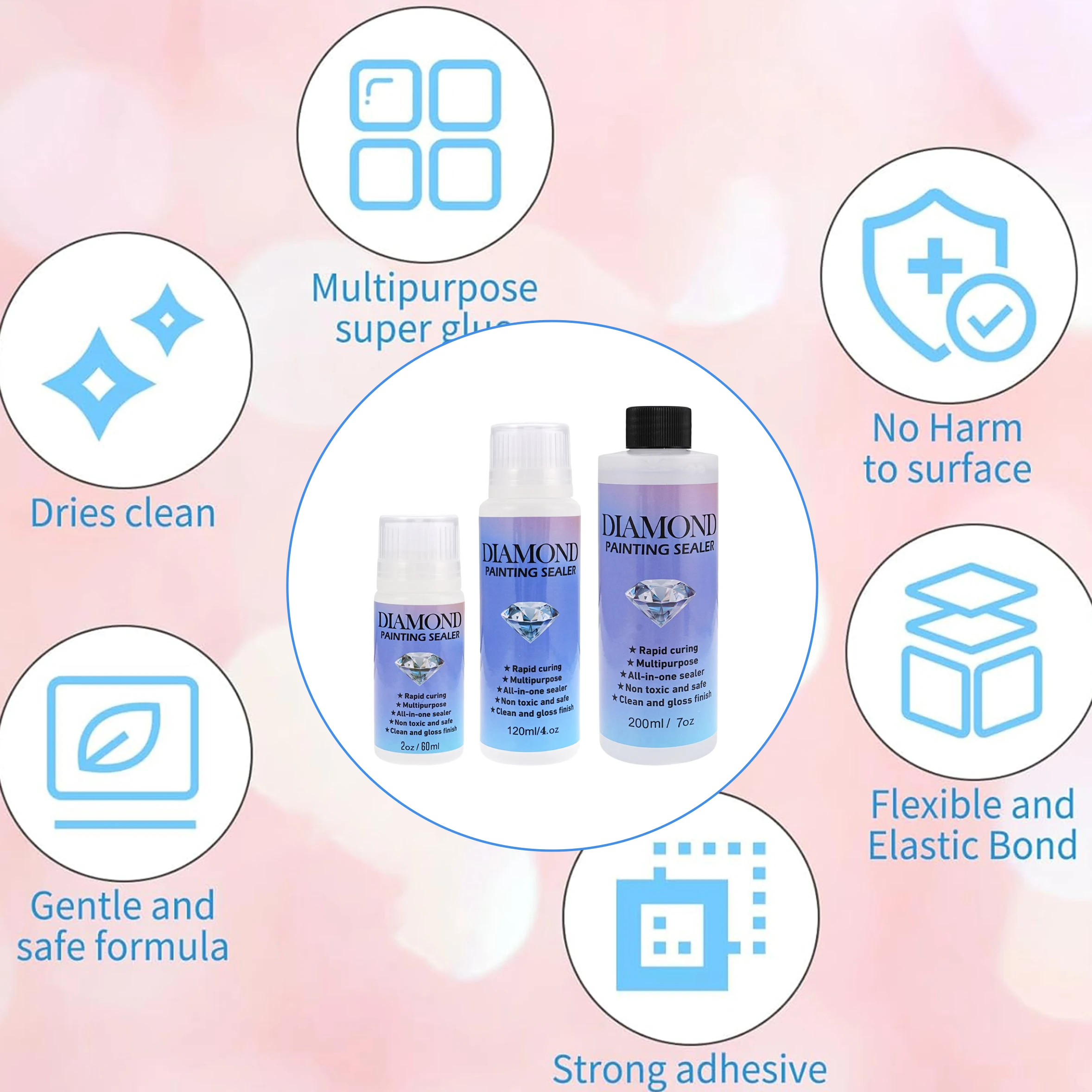 60 ML/120 ML/200 ML Diamant Schilderen Sealer DIY Conserver Puzzel Lijm Diamant Schilderen Accessoires en Gereedschap