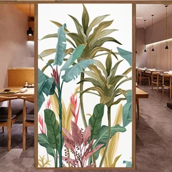 Privacy Windows Film Tropical Rainforest Decorative Glass Window Stickers Static Cling Frosted Window Films