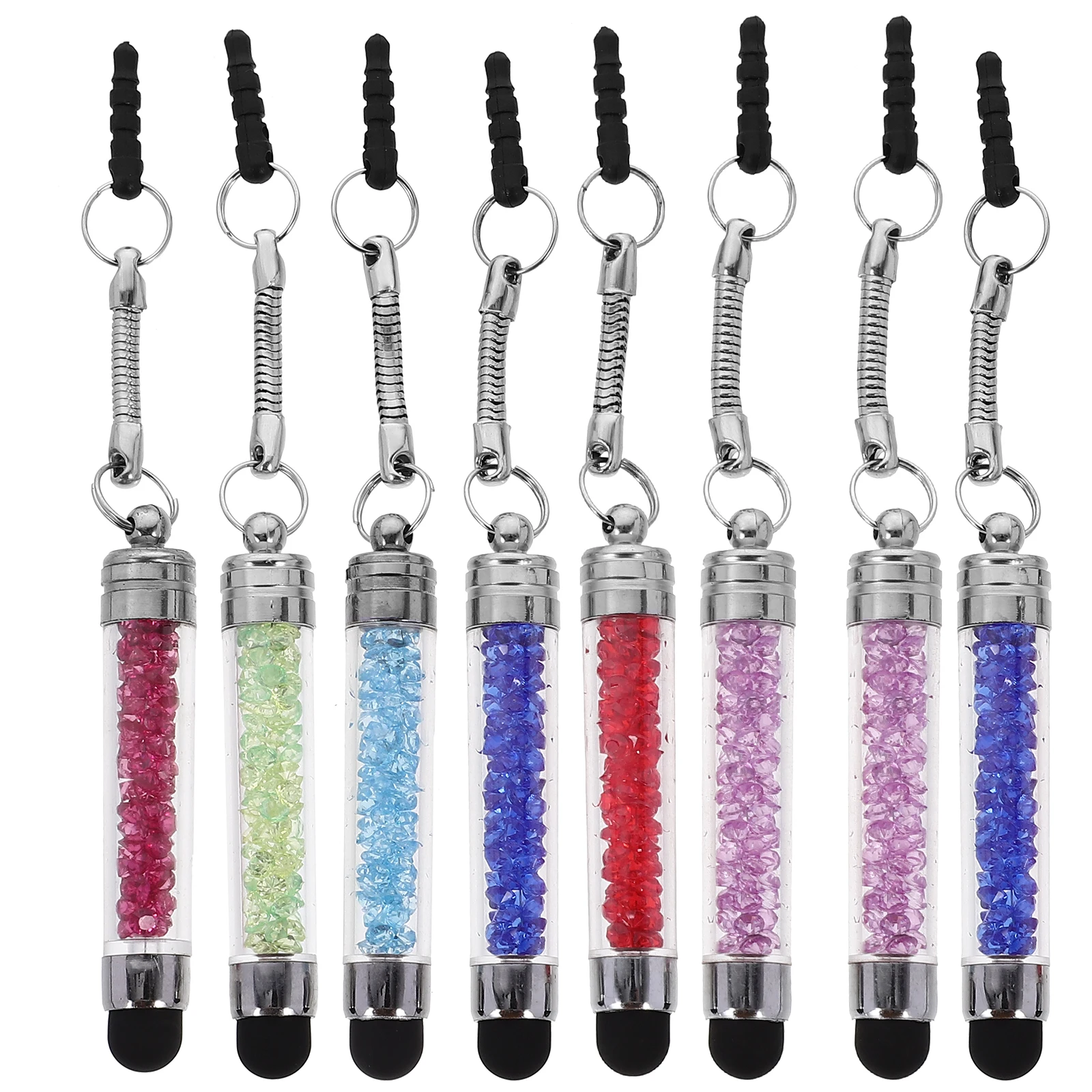 

8 Pcs Touch Screen Stylus Pens Rhinestone Phone Tablet Mobile Pendant Sensitive Tip Capacitive Writing Tool