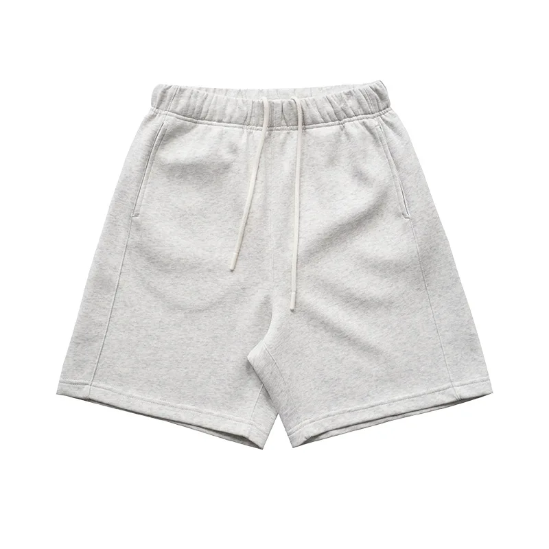 

Шорты из плотного хлопка 380 г, свободные повседневные однотонные шорты до колена, модные спортивные шорты для бега для мужчин и женщин